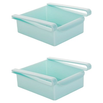 小麥購物 冰箱桌下抽屜式收納盒 L2919  2個  藍色