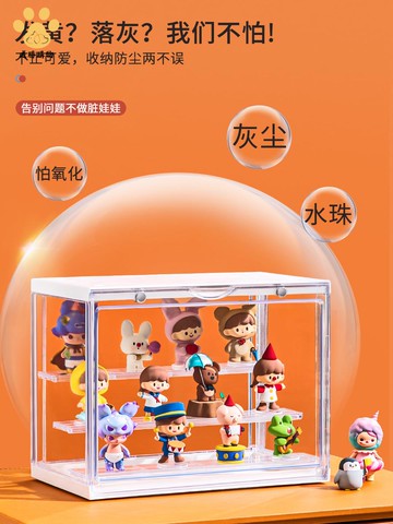 透明盲盒收納展示架手辦展示亞克力防塵防水收納盒ws8091