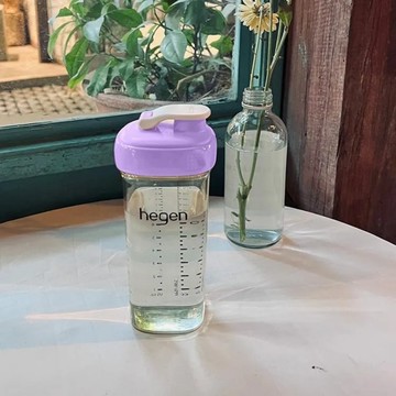 【hegen】  金色奇蹟PPSU多功能方圓型寬口水瓶 330ml-漾紫/母嬰用品/新生禮/月子中心/月嫂/蒸汽消毒 /紫外線消毒 /沸水消毒/FDA食品接觸認證/不含塑化劑/不含雙酚A/不含甲醛