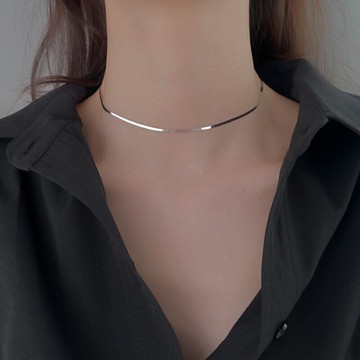 925純銀項鏈女鎖骨鏈ins性冷淡風蛇骨choker項圈鏈子短款吊墜簡約