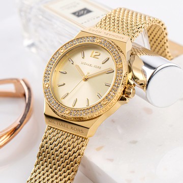 【活動價! 限時78折!】MK Michael Kors Lennox 耀眼金星不鏽鋼米蘭腕錶/香檳金 MK7335 公司貨保固 熱賣中!