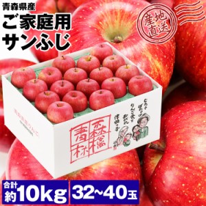 サンふじ 青森県産 ご家庭用 10kg 32～40玉 りんご リンゴ 林檎 ふじりんご 青森りんご 産地直送 指定日不可 同梱不可 産直