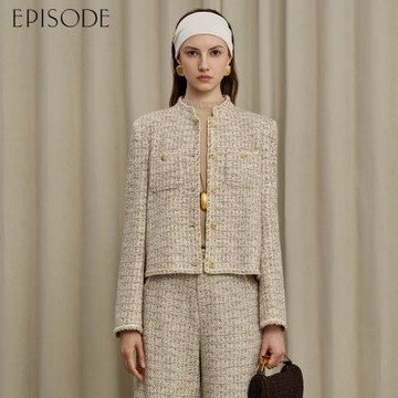 EPISODE - 高雅粗花呢立領短款小香風外套E54405