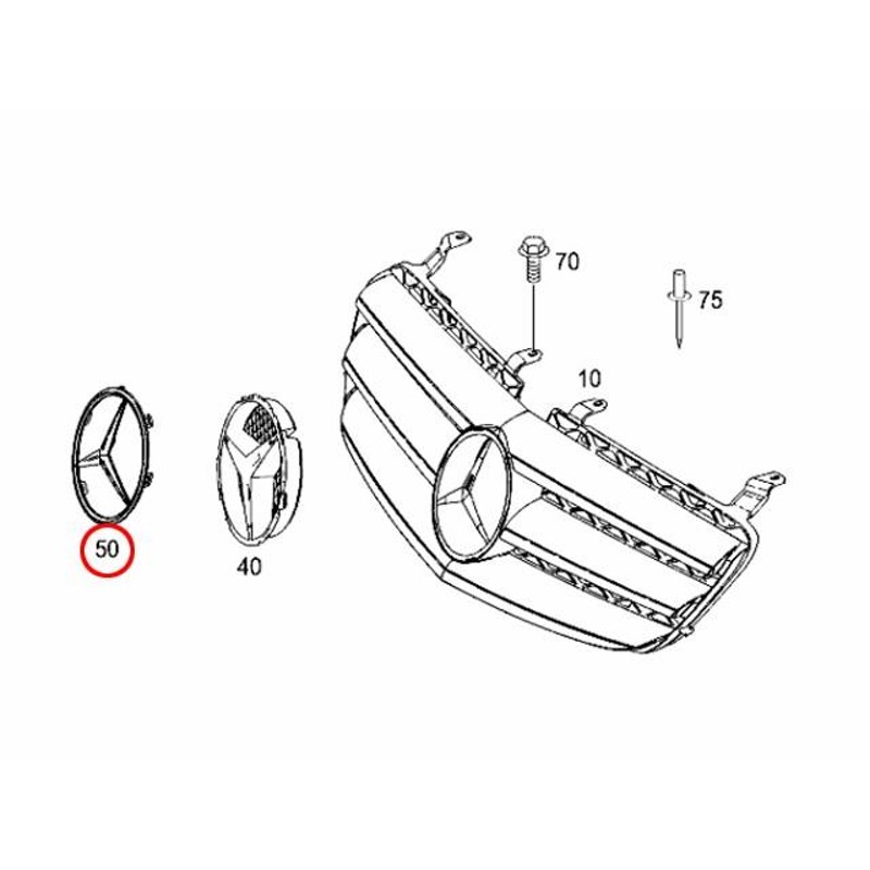 純正品 ラジエター グリル スターマーク メルセデスベンツ SLKクラス R172 SLK200 SLK350 SLK55AMG |  LINEブランドカタログ