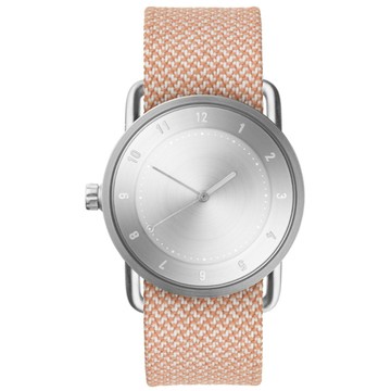 TID Watches No.2 銀x淡橘色真皮腕錶/36mm