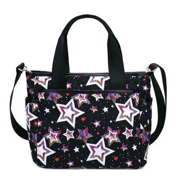 盛裝舞步新款時尚尼龍印花斜挎包手提包大容量休閑包健身包潮S12