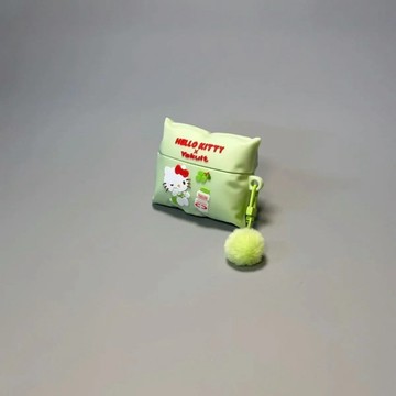 抹茶綠kt小枕頭適用airpods4保護套蘋果1/2代無線藍牙耳機殼pro3