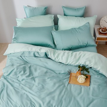 戀家小舖 100%天絲 床包 / 雙人加大【芬妮綠】60支天絲 含兩件枕套 永恆系列 台灣製