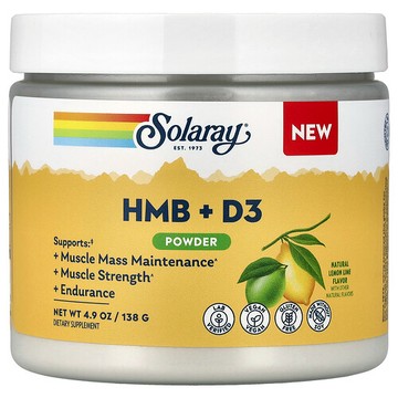 Solaray, HMB + D3 粉末，天然檸檬青檸，4.9 盎司（138 克）