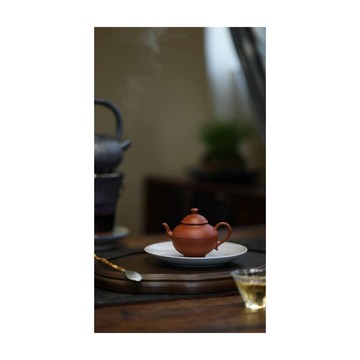 生砂朱泥 曲韻 宜興原礦紫砂 小品壺慢生活泡茶壺紫砂壺茶具100cc