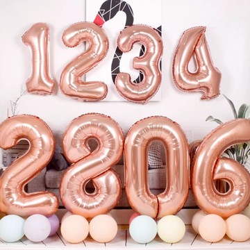 32寸 玫瑰金生日數字氣球✧✦ ins熱銷 生日數字氣球 數字氣球 生日數字氣球 顏色數字氣球 玫瑰金氣球 玫瑰金