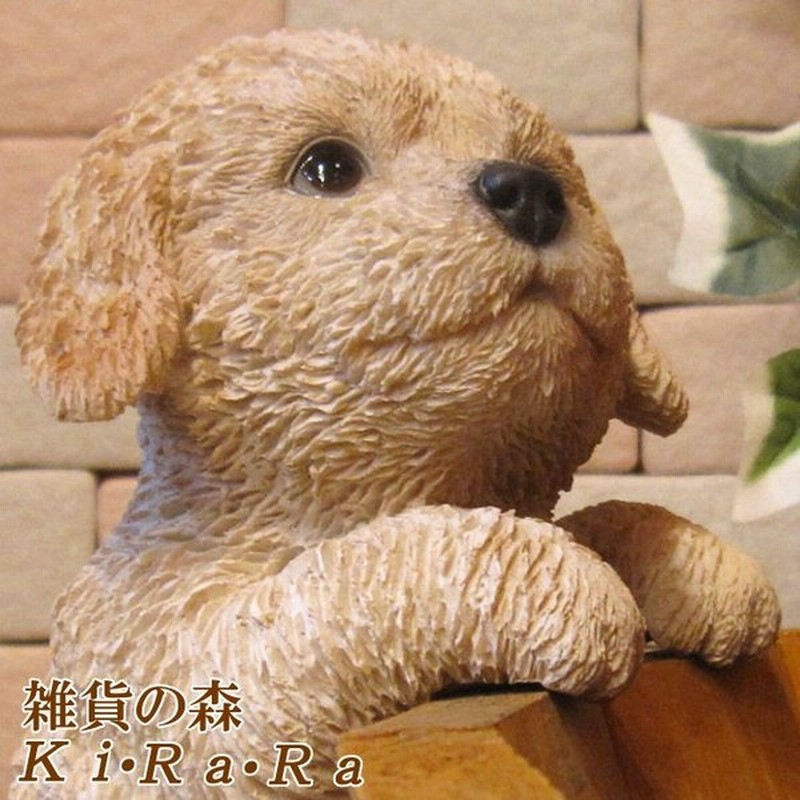 犬の置物 プードル ライトブラウン リアルな犬の置物 ぶらさがりドッグ 子いぬのフィギア イヌのオブジェ ガーデニング 玄関先 陶器 通販 Lineポイント最大0 5 Get Lineショッピング