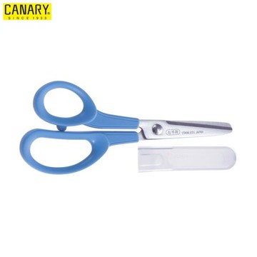 日本CANARY長谷川刃物2段刃左手剪刀150mm左撇子剪刀C-150L兒童剪刀附蓋(圓型刃頭;刃長45mm)left handed scissor