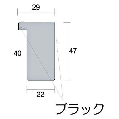 木製仮縁 フリーフレームT型 シルバー色フレーム側面ブラック P-025