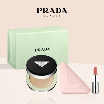 🔜快速出貨【PRADA】唯我霧光奢潤禮｜原生霧光氣墊x唯我奢潤護手霜｜高訂奢香調｜男女皆宜｜享 精巧版唇膏+訂製禮盒｜生日禮物