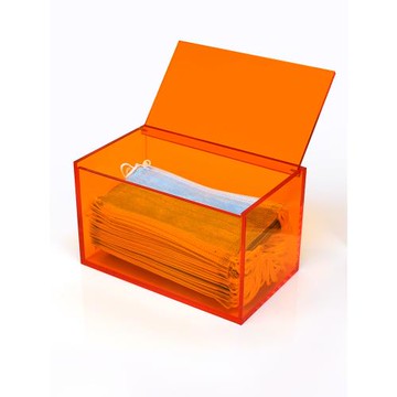 桌面一次性口罩收納盒亞克力有蓋可疊加家用臥室透明彩色口罩盒