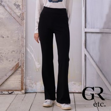 【GLORY21】網路獨賣款-etc.超彈力高腰喇叭內磨毛長褲-黑色