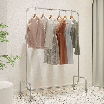 落地衣架 服裝店展示架 可移動掛衣桿 服裝店 貨架 展示架 衣帽掛架 落地衣服架 雙杆晾衣架 曬衣架