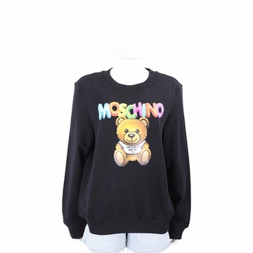 MOSCHINO 七彩氣球泰迪熊黑色棉質運動衫 大學T