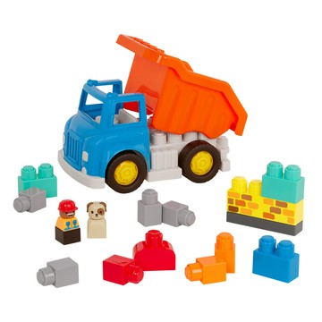 Battat 樂波島 搬磚頭翻斗車 1歲以上 翻斗車x1 角色x2 積木x13  32.8 x 19.2 x 20.5cm  1組