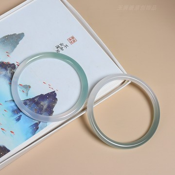 【玉鐲】半山水玉隨叮噹鐲-4mm：佛教七寶石，消除壓力，清洗負能量