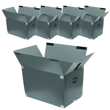 comet PP瓦楞魔鬼氈搬家收納箱  650 x 450 x 400mm  銀色6號  5個