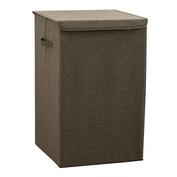 小麥購物 可折疊髒衣籃 L217 咖啡色 附蓋可攜式收納  中(34 x 34 x 58cm)