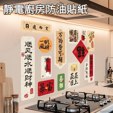 💥台灣出貨💖靜電廚房防油貼紙 廚房防油貼紙 廚房防油壁貼 廚房用品 牆壁貼 防油 可愛造型壁貼 防水壁貼 好清理防水