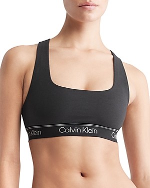 Calvin Klein CK One Logo Mesh Unlined Bralette In Terracotta