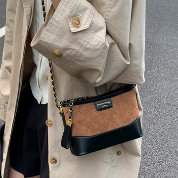 🔥臺灣出貨🔥側背包 小香風高級感包包 菱格時尚單肩包 潮流百搭斜挎鏈條水桶小包包