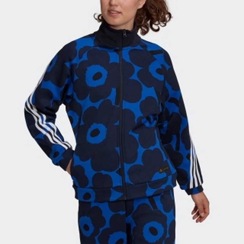 新品】 アディダス マリメッコ フリース トラックトップ ボールドブルー L