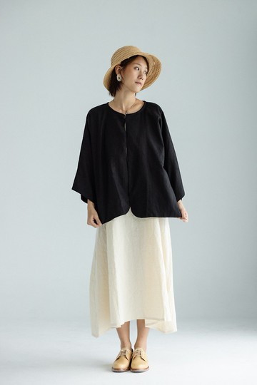 清邁高質感棉麻外套_黑