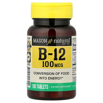 Mason Natural, 維生素 B12，100 片