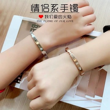 情侶手鏈一對純銀男女款韓版簡約玫瑰金手鐲ins小眾設計紀念禮物