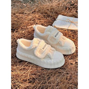 小白鞋秋冬季原創不撞款魔術貼