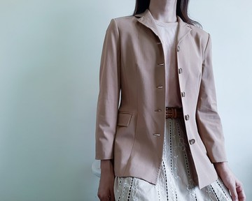 GIANFRANCO FERRE STUDIO 棕色夾克人造絲義大利製造尺寸 42 義大
