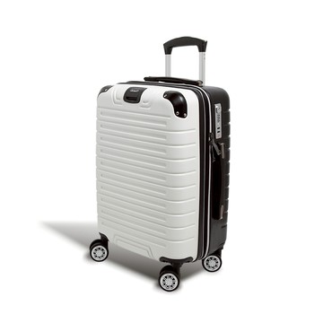 【Alldma鷗德馬】20吋追星款拉鏈登機箱H6-黑白拉絲(贈保護套C2+B2棋盤束帶+多功能海關鎖)