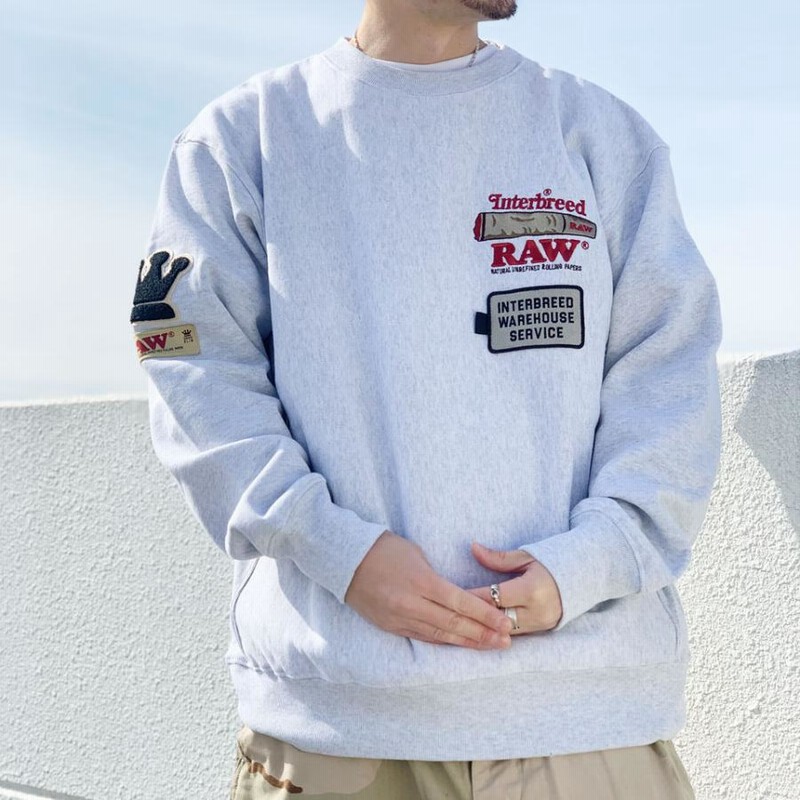 全2色 インターブリード INTERBREED × RAW クルースウェット