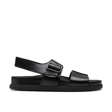 Clarks 托弗系列 -Torford Strap男款中縫線設計簡約時尚真皮涼鞋 (黑色) CLM80896S