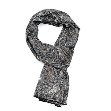 WIMAC 男士變形蟲圖騰長圍巾  黑色  均碼