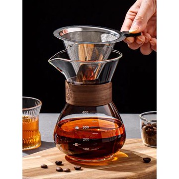 咖啡分享壺手沖咖啡套裝玻璃沖泡壺掛耳咖啡漏斗濾杯免試紙冷淬壺