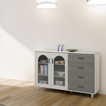 文創集 奇安4.7尺二門四抽餐櫃-141x40x92cm免組