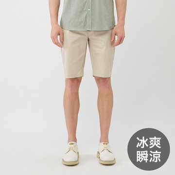GIORDANO  男裝彈力冰冰短褲 - 17 米陶卡其