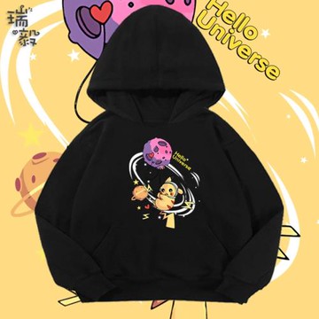 皮卡丘精靈寶可夢伊布聯名太空航天連帽衛衣男女兒童裝學生款外套