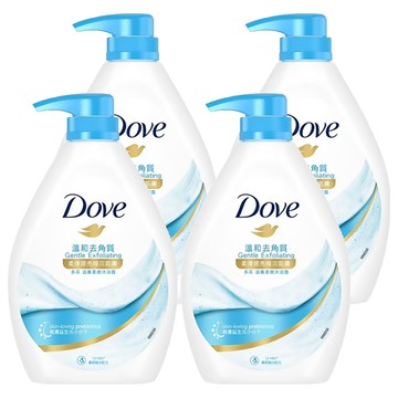 Dove 多芬 滋養柔膚沐浴露 溫和去角質 柔滑 提亮暗沉肌膚  900g  4瓶