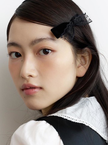Velvet Lace Clip-type Hair Pin [Black]