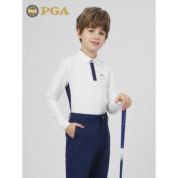 (免運)美國PGA兒童高爾夫服裝秋冬季男童裝長袖T恤上衣青少年衣服運動服