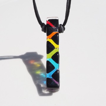【彩虹】玻璃划痕藝術（划痕【彩虹】）項鍊【定做】