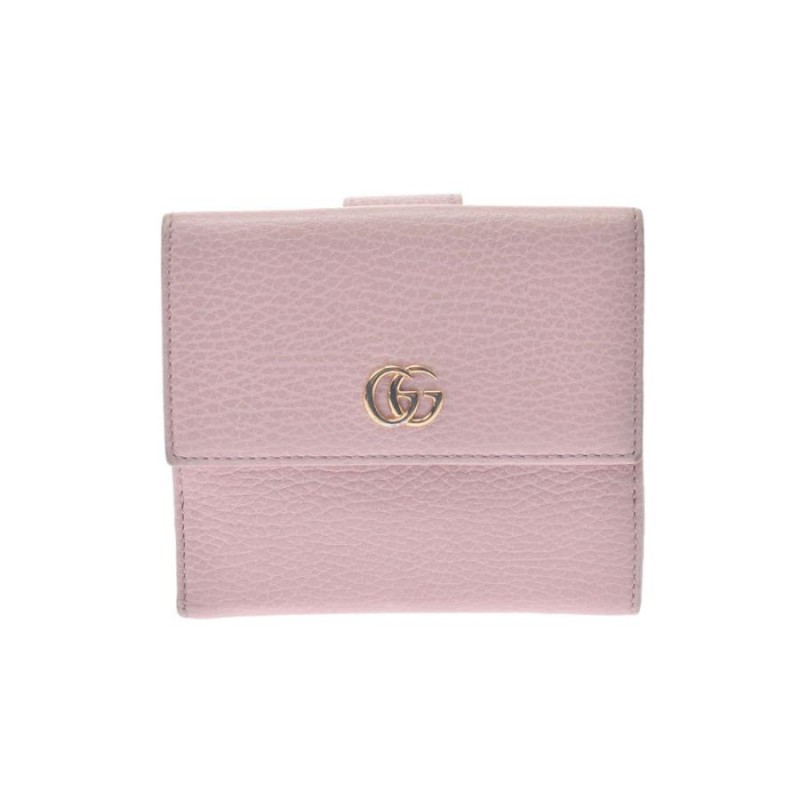GUCCI グッチ GGマーモント コンパクトウォレット ピンクベージュ 