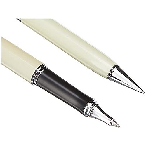 (Cream) Pentel Libretto Roller Gel Pen and Pencil Set with Gift Box, Pen